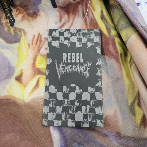 Rebel Vengeance Boticelli Wearable Art Print Hoodie Pullover MENS SIZE S - Picture 3 of 13